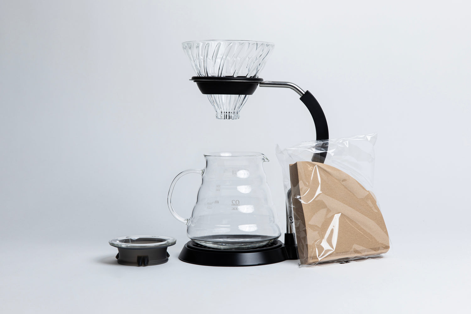 V60 Arm Stand with Glass Dripper Pour Over Set