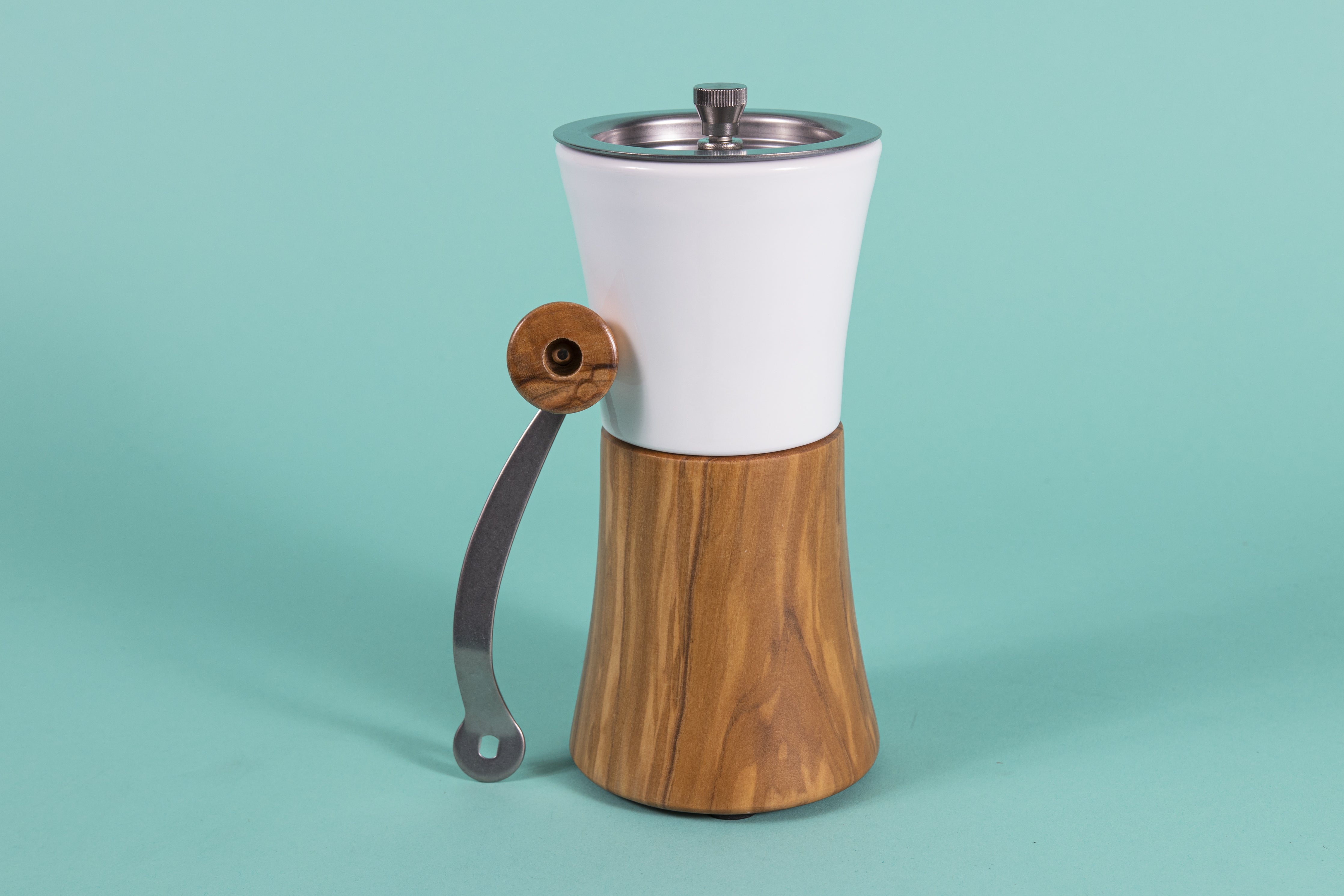 Hand made outlet wooden coffee grinder